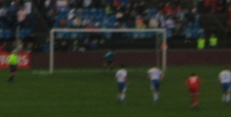 Levan Kobiashvili scoring for Georgia with a penalty against the Faroe Islands